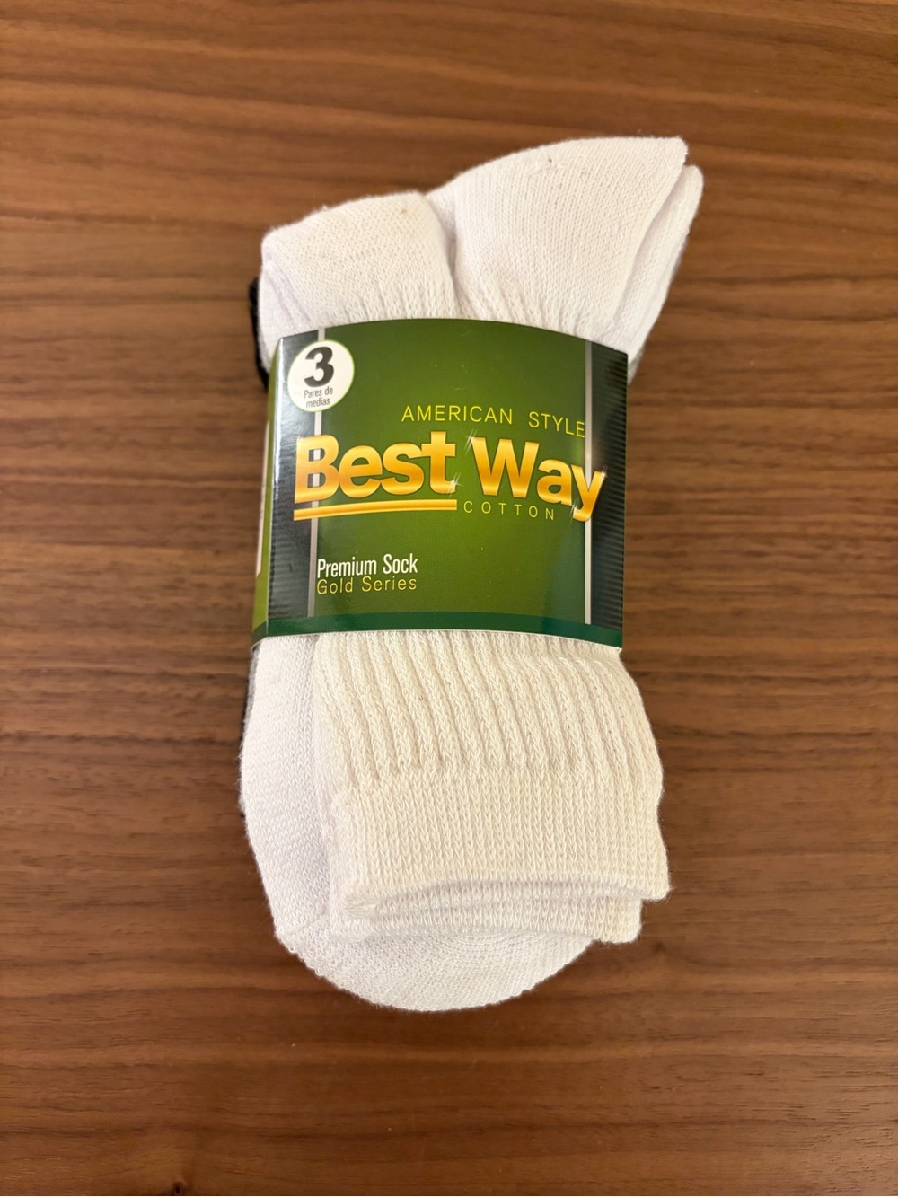 Best Way Cotton Premium Socks 3 Pair Pack Size 6-8 Black Gray White New